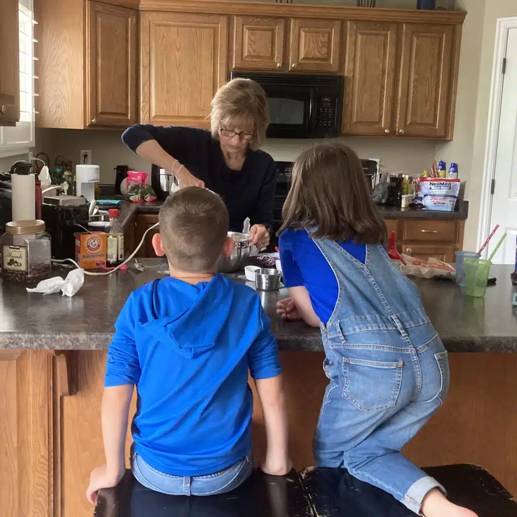 Cooking together is a great way to make Valentine's Day special for your twins