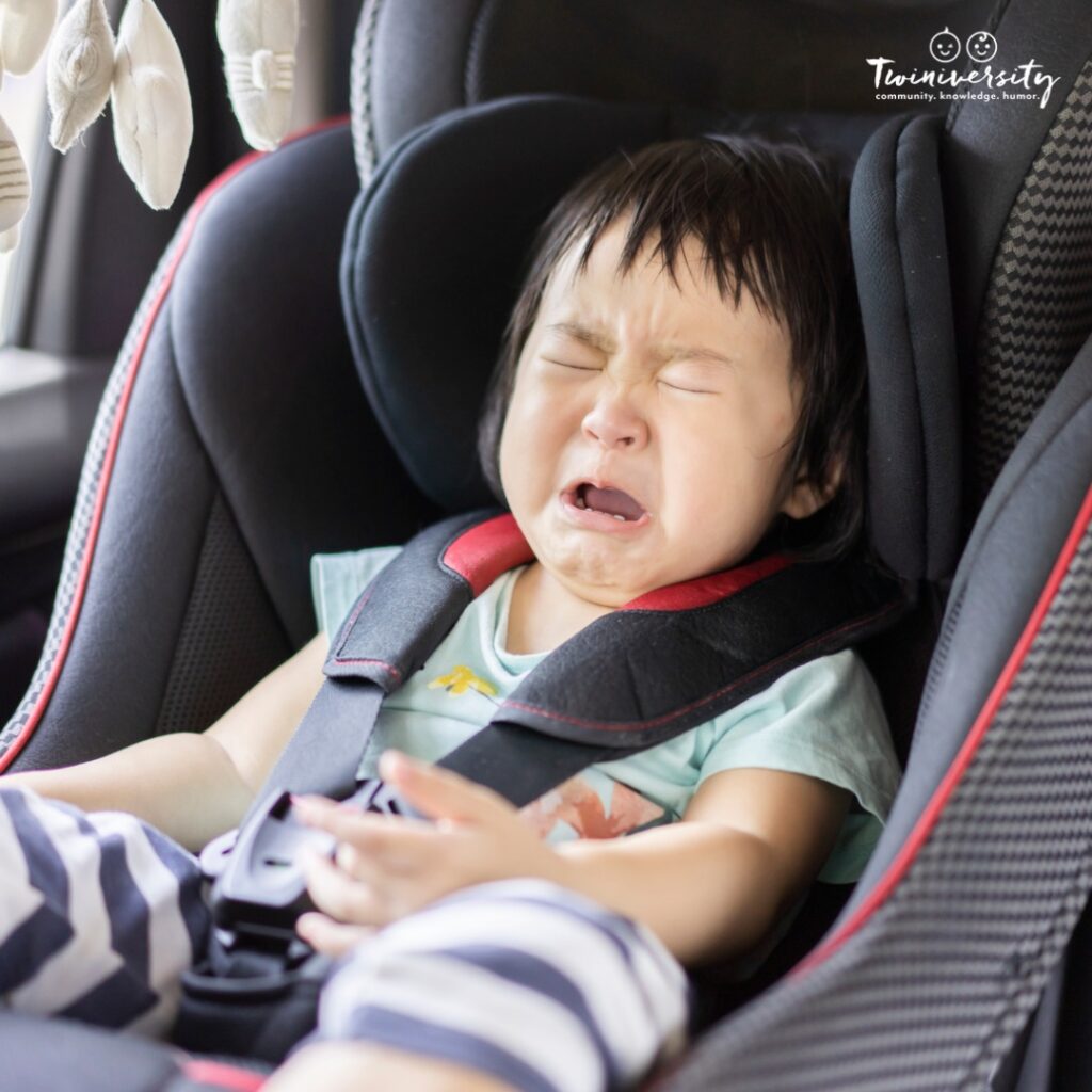 Crying is a symptom of car sickness in infants and babies