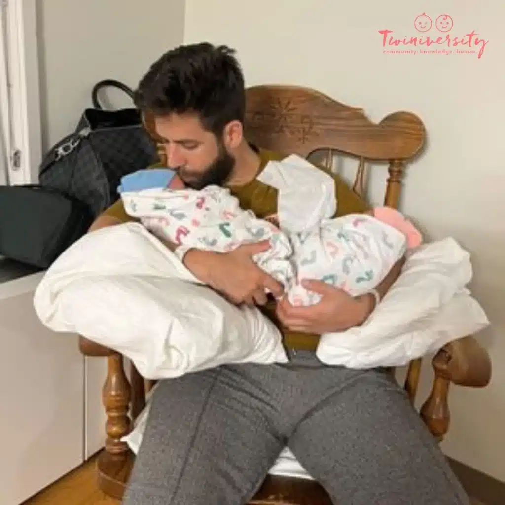 A hard wood rocker is not the best option as a twin breastfeeding chair.