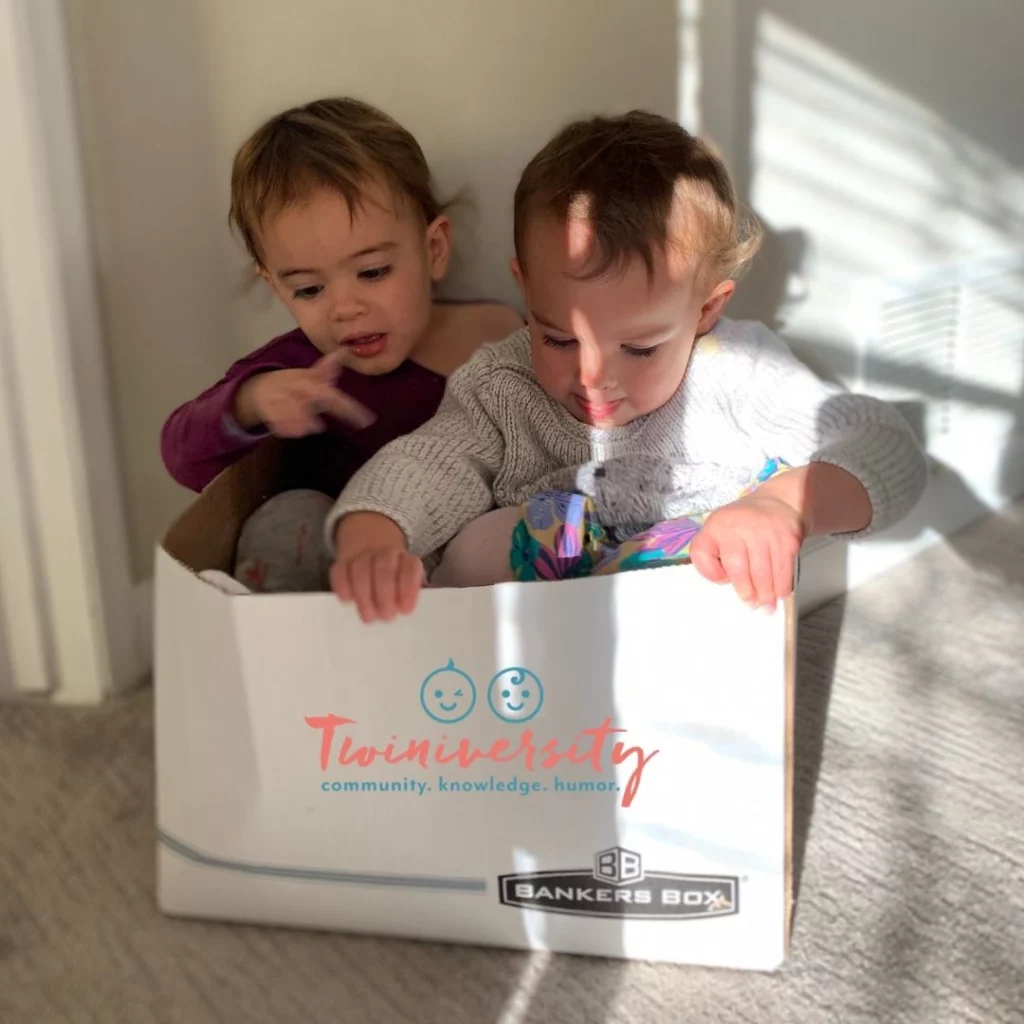 Boxes, one of the best twin toddler activities