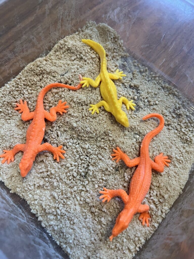 sandless sensory box for when daycare is closed