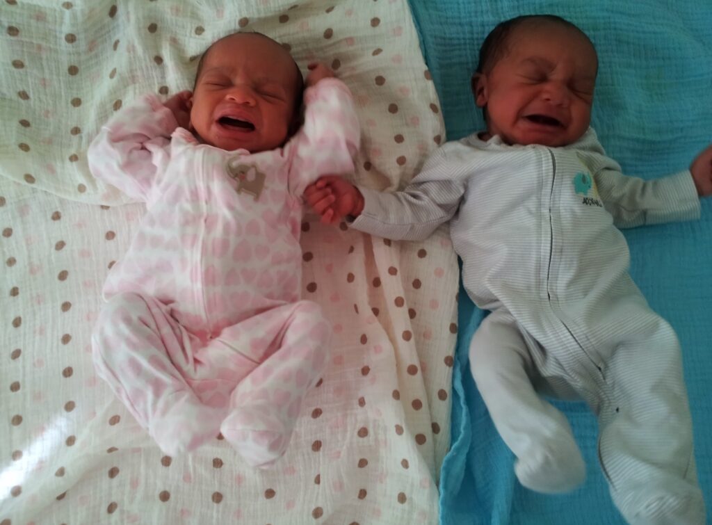 crying twins