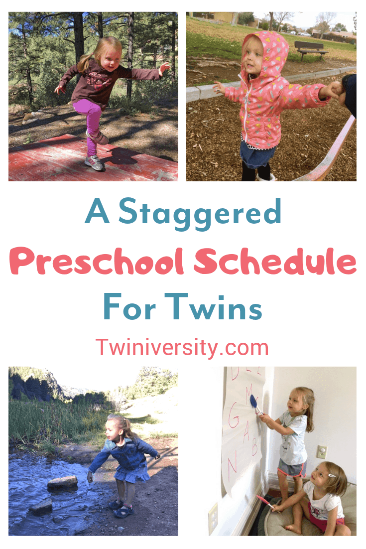 a staggered preschool schedule for twins