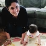 mom with baby on floor mat