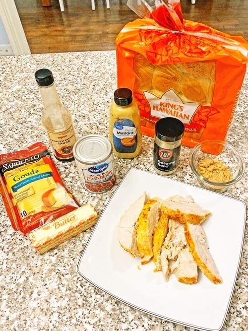 ingredients for leftover turkey sliders recipe