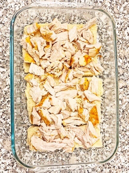 pan of ingredients for leftover turkey sliders recipe