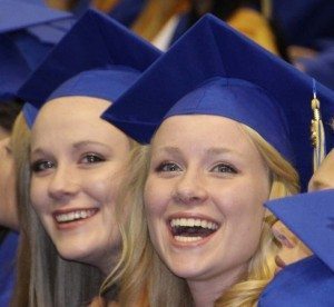 college high school graduation twins girls