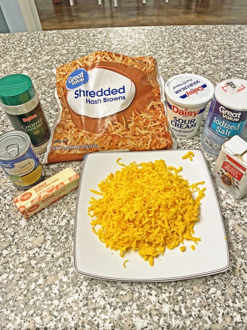 ingredients for cheesy potato casserole