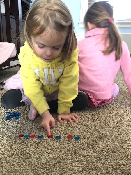 girl counting circles love of math