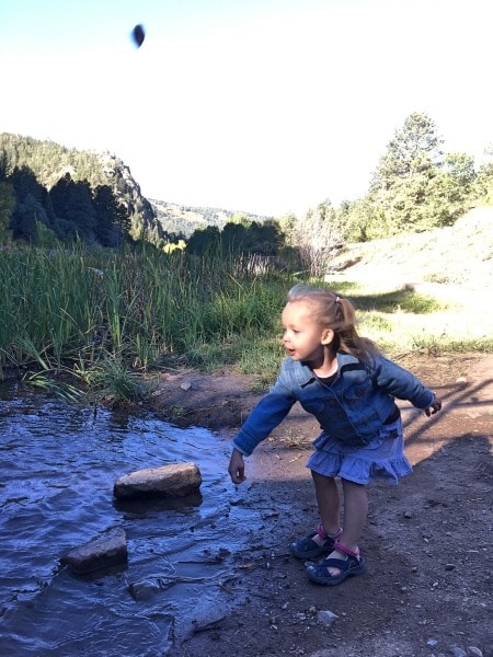 girl skipping rocks preschool schedule