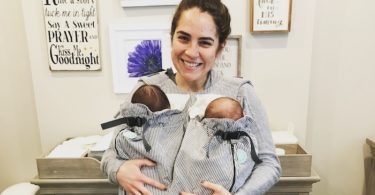 mom with newborn twins double-whammy twin