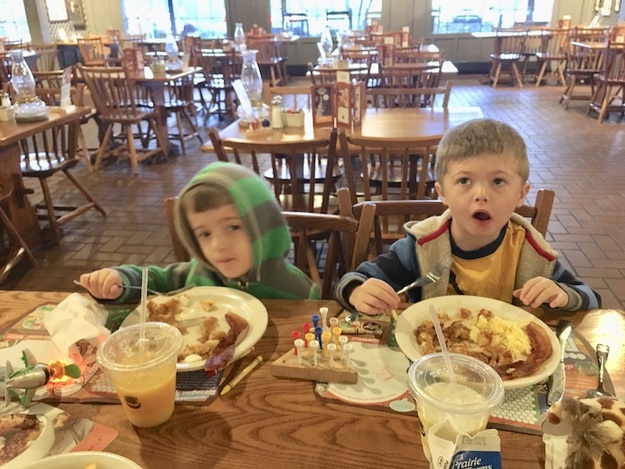 dining out with twins