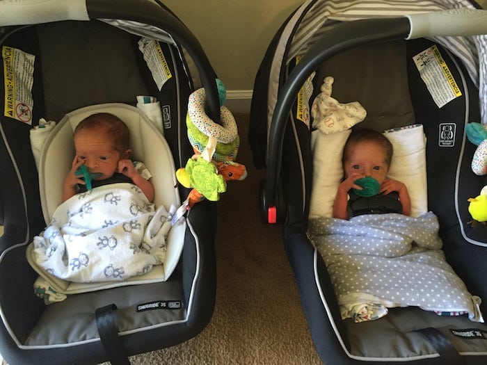 first day alone with twins