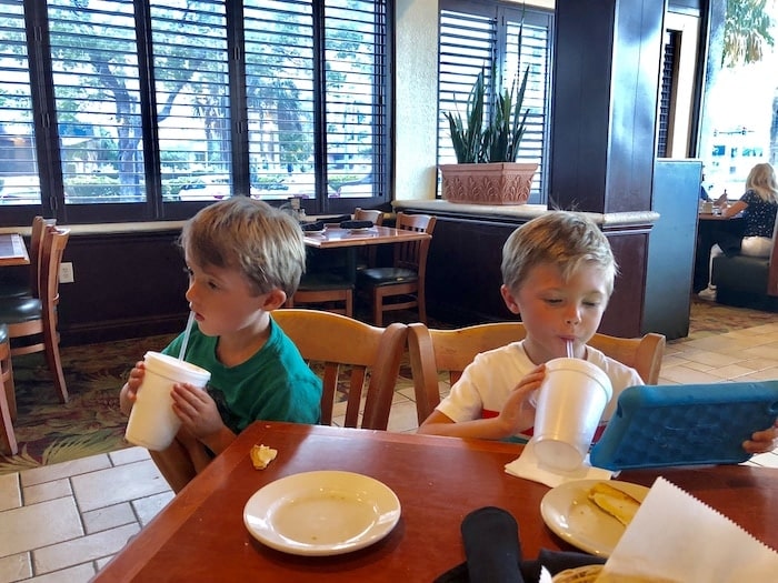 dining out with twins