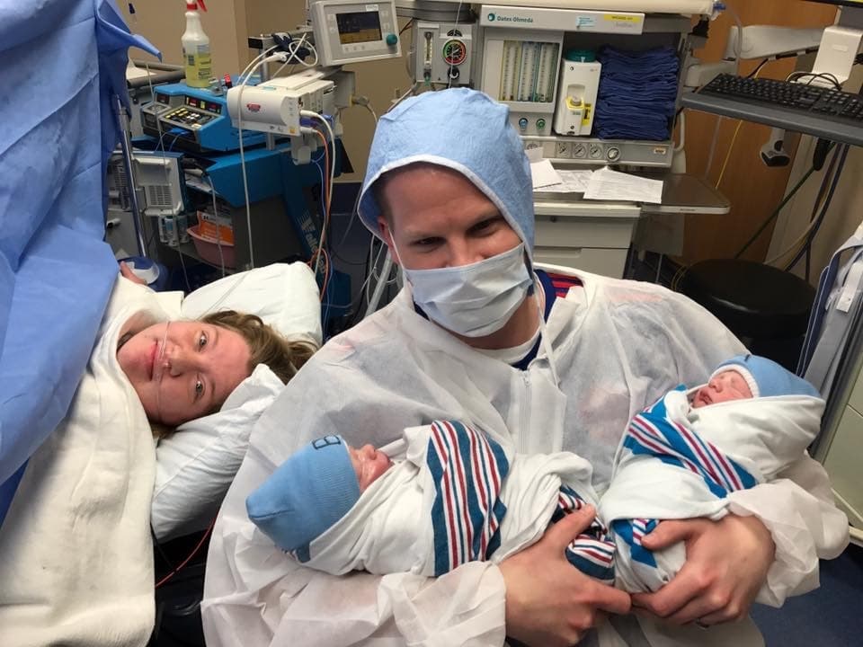 c-section with twins bonding with my newborn twins