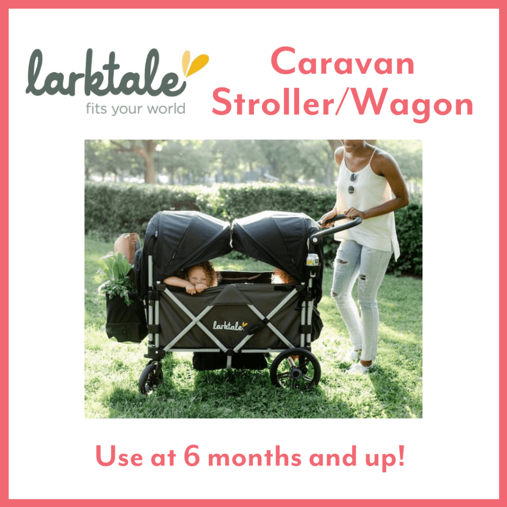 larktale caravan stoller wagon first year with twins 8 months old