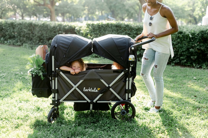 day trips with kids in larktale caravan stroller wagon