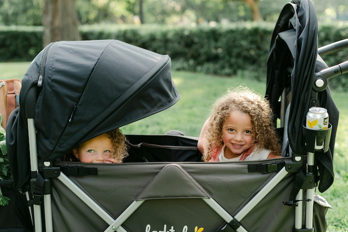 day trips with kids in larktale caravan stroller wagon