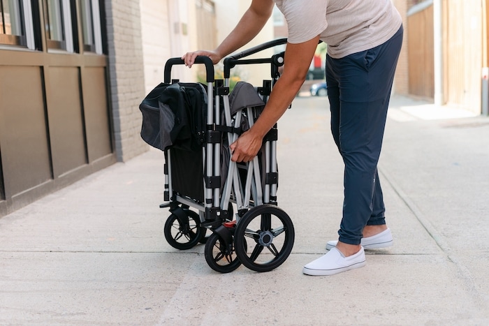 day trips with kids folded larktale caravan stroller wagon