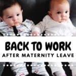 twin babies on couch maternity leave