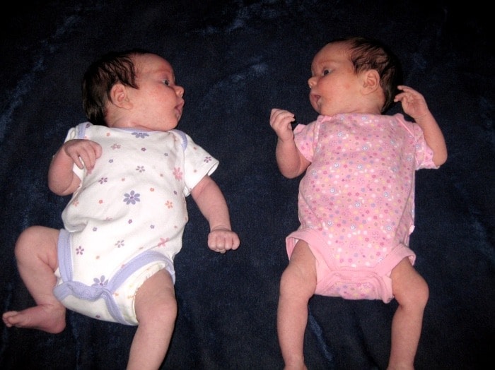 newborn twins exclusively breastfed twins