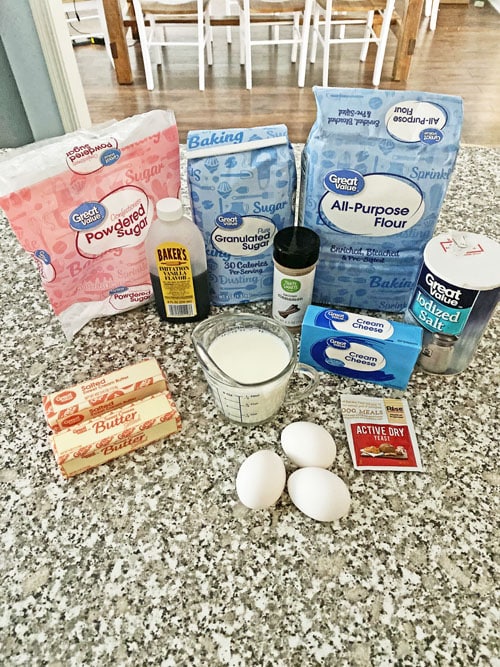 ingredients for cinnamon rolls recipe