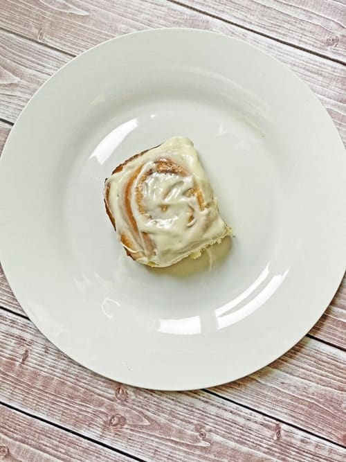 cinnamon roll on a plate