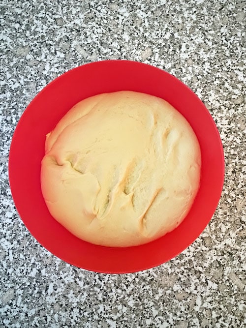 cinnamon rolls dough after proofing