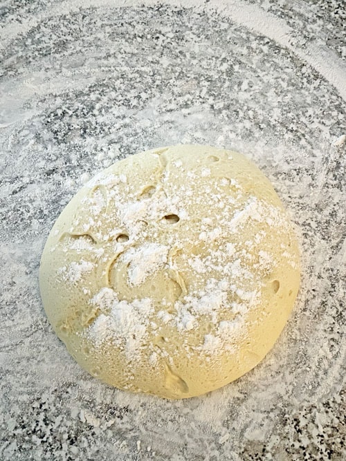 cinnamon roll dough on the counter