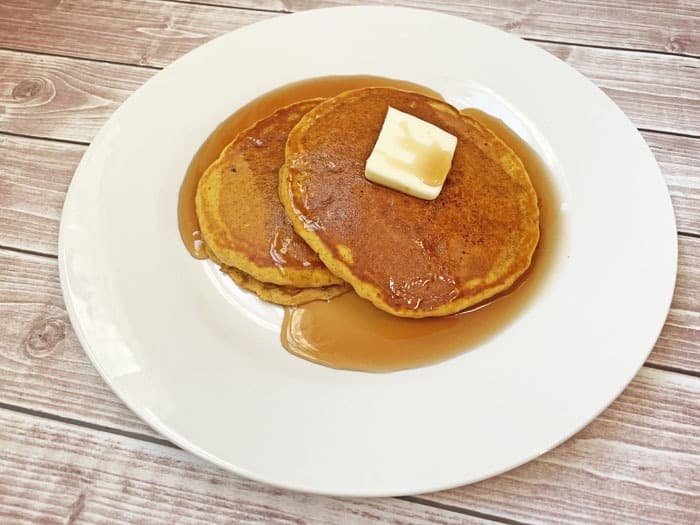 pumpkin pancakes on a plate