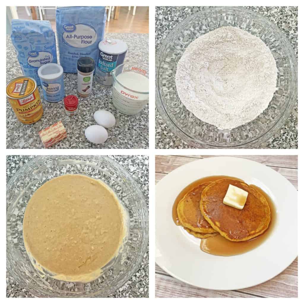 pumpkin pancakes recipe collage