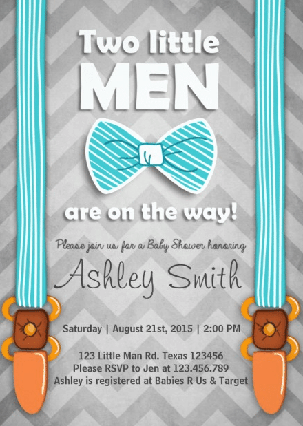 The Best Twins Baby Shower Invites