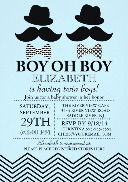 The Best Twins Baby Shower Invites