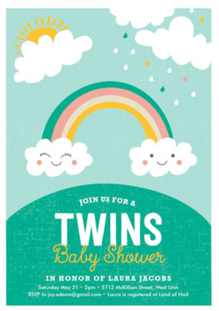 Unique Baby Shower Invitations for Twins