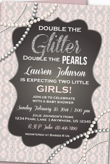 twins baby shower invites