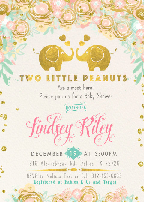 The Best Twins Baby Shower Invites