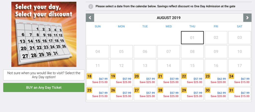 Six Flags ticket prices