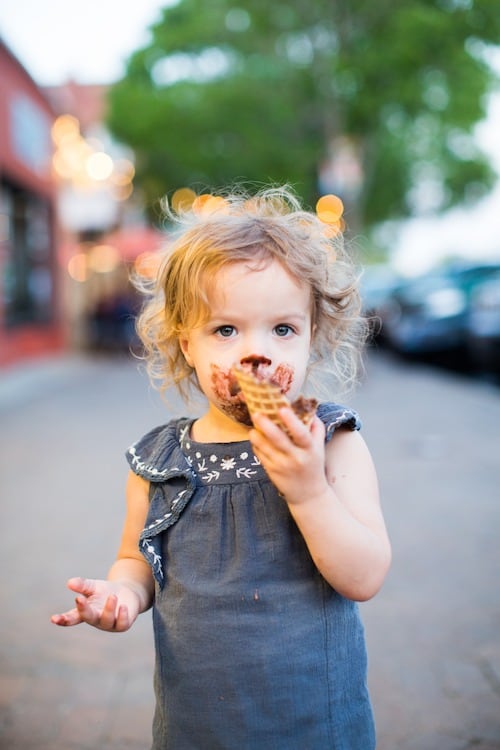 toddler girl eating ice cream twin toddlers