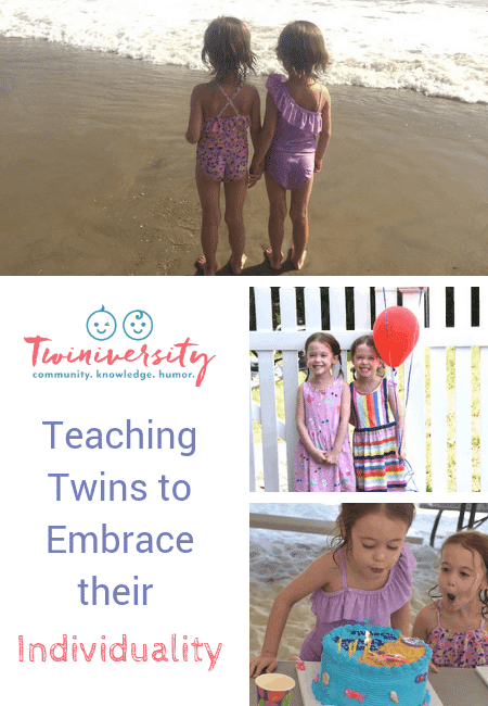 collage of twin girls 5 year olds embrace their individuality