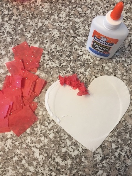 tissue paper heart Valentine's Day Decorations