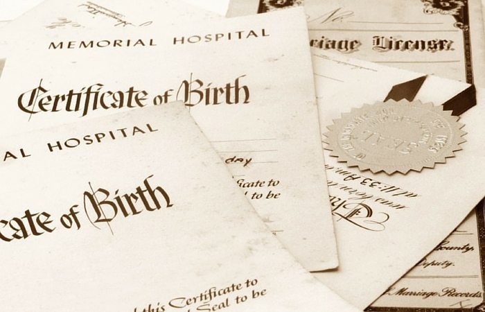 birth certificate paperwork