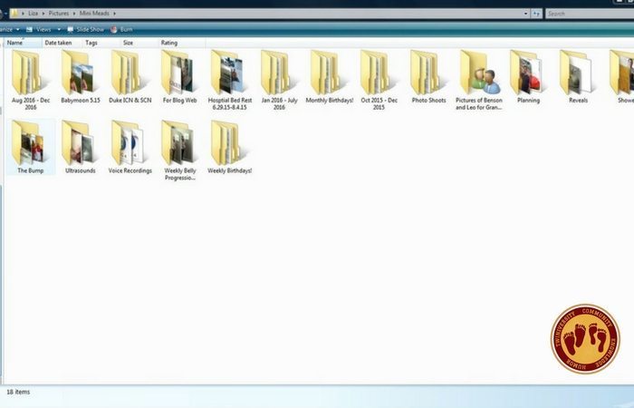 picture files set up on computer
