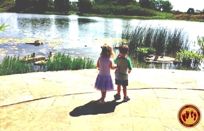 3 year old boy/girl twins holding hands