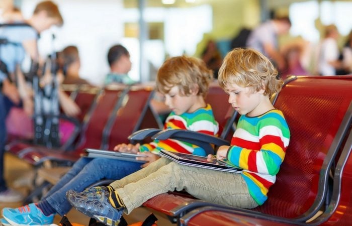 twin boy in airport