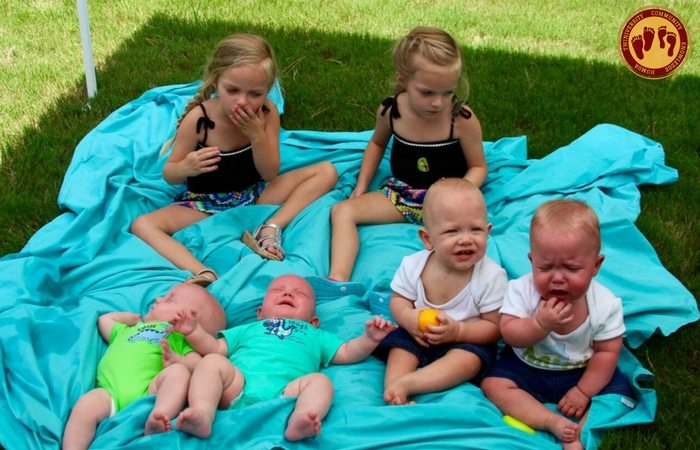 kids and babies at birthday party