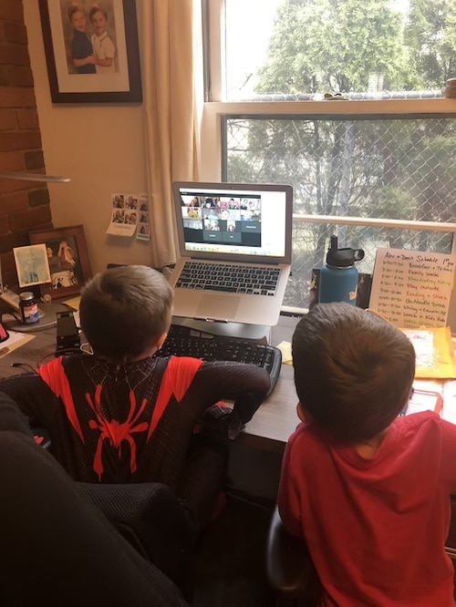 zoom playdate two boys on the computer