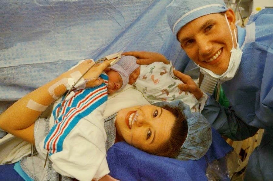 c-section twins after birth