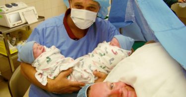 c-section twins after birth