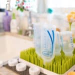 dr. brown's bottles on a drying rack bottle feeding a breastfed baby