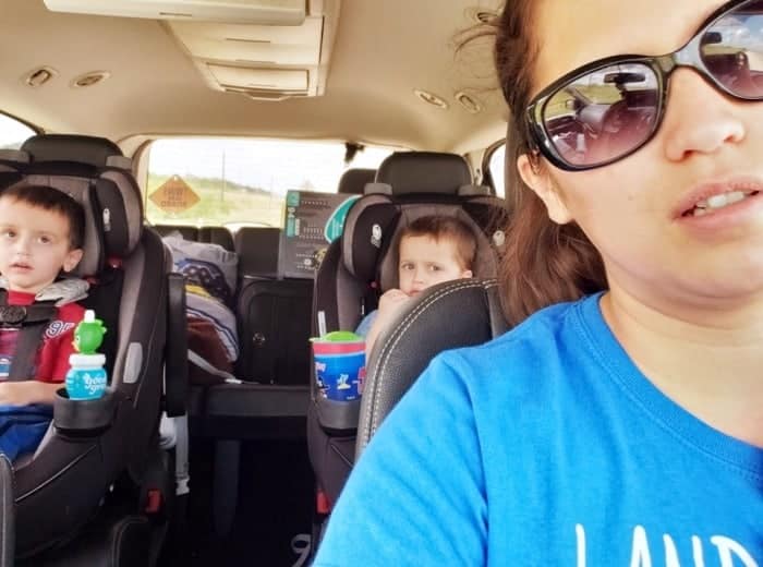 mom in car with toddler twins get easier